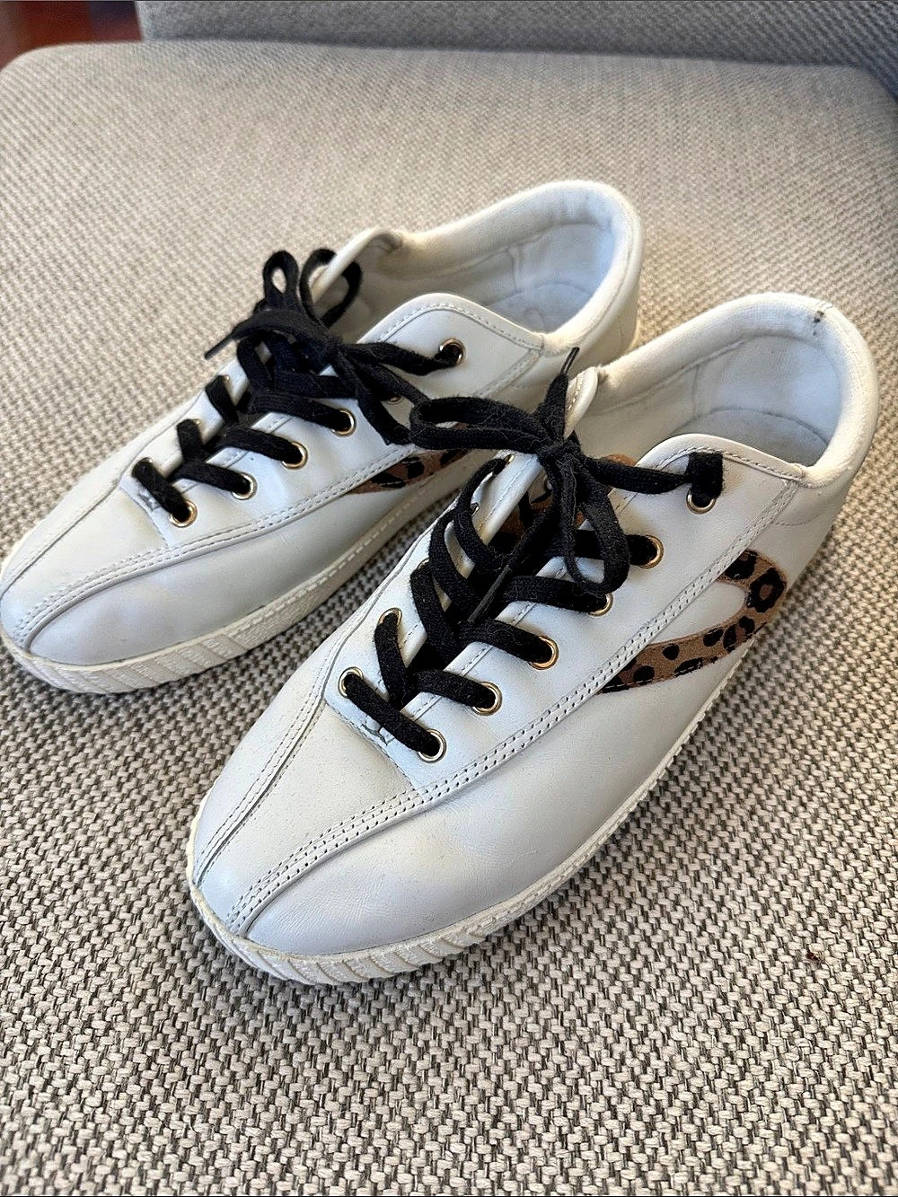 Tretorn Nylite25Plus Leopard Panel Sneakers US 10.5
